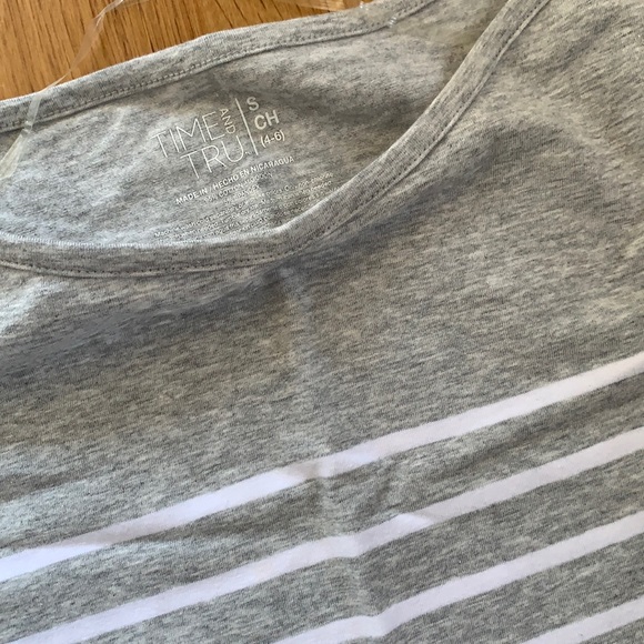 TIME AND TRU Striped Boat Neck Top • S - Picture 2 of 3